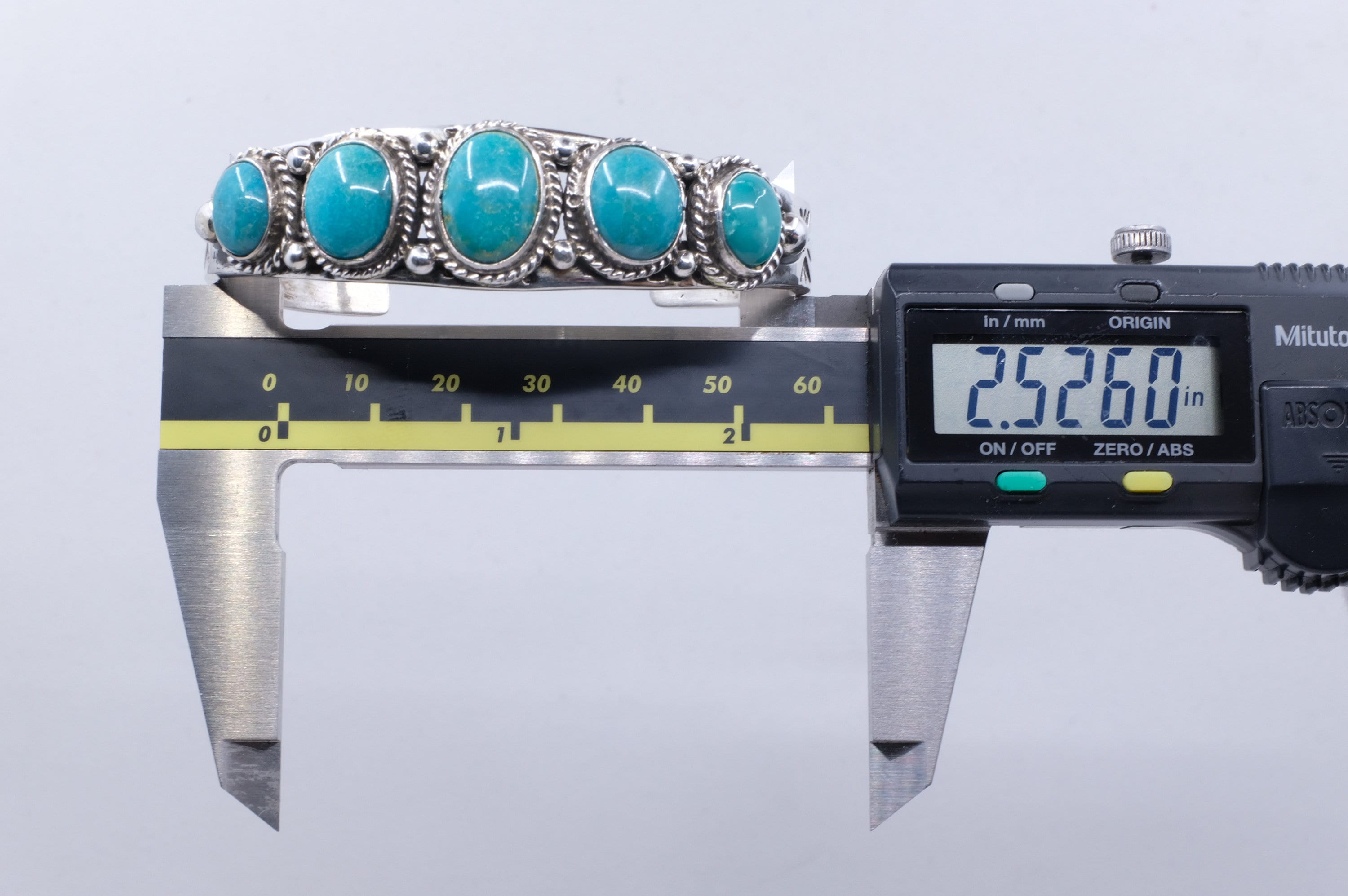 Sterling Silver Stormy Mountain Turquoise Leroy James Navajo Cuff Bracelet