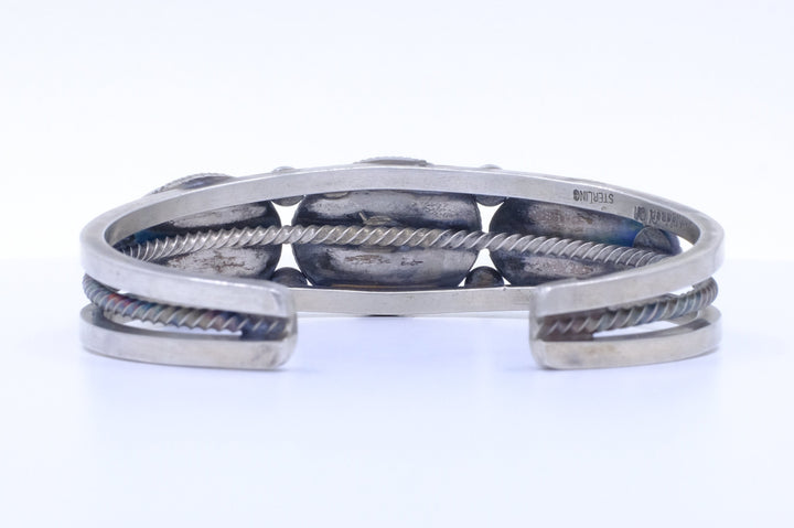 Sterling Silver Kingman Turquoise Kathleen Chavez Navajo Cuff Bracelet