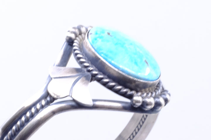 Sterling Silver Turquoise Mary Ann Spencer Navajo Cuff Bracelet