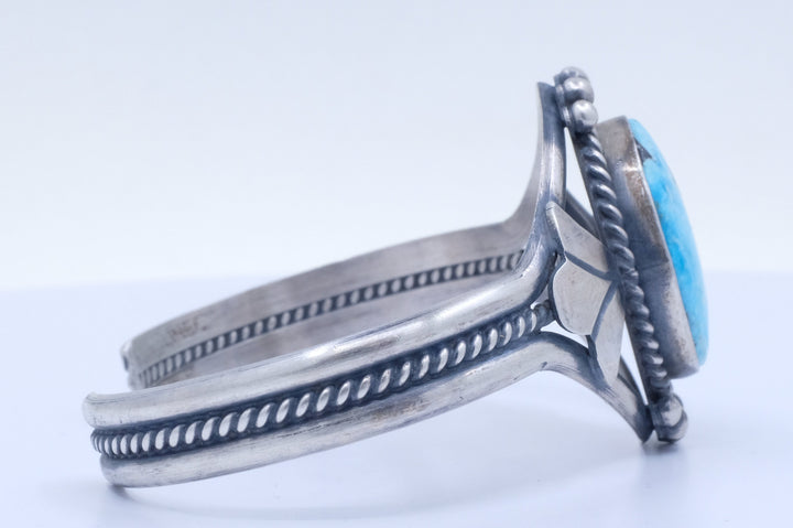 Sterling Silver Turquoise Mary Ann Spencer Navajo Cuff Bracelet