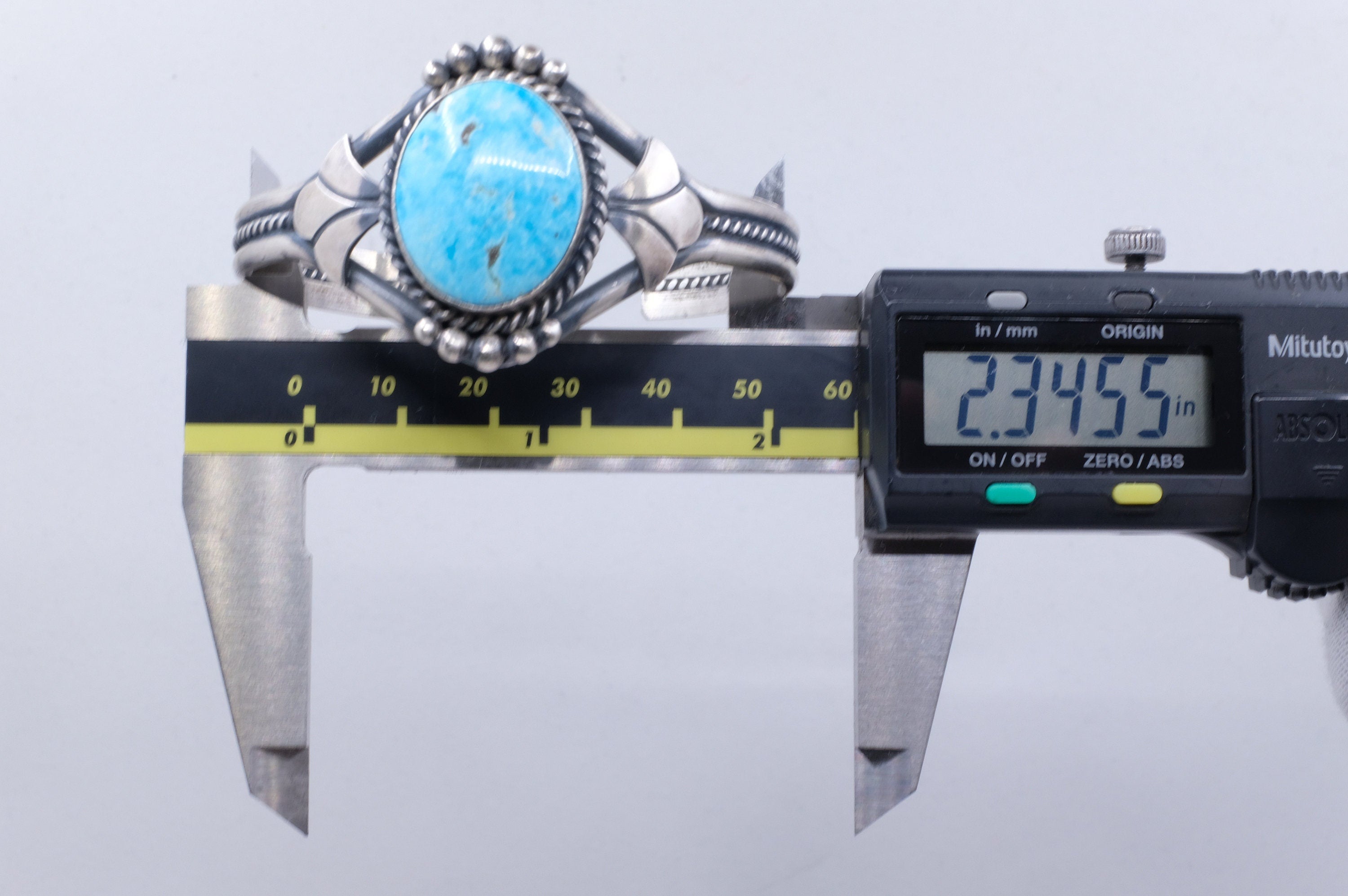 Sterling Silver Turquoise Mary Ann Spencer Navajo Cuff Bracelet
