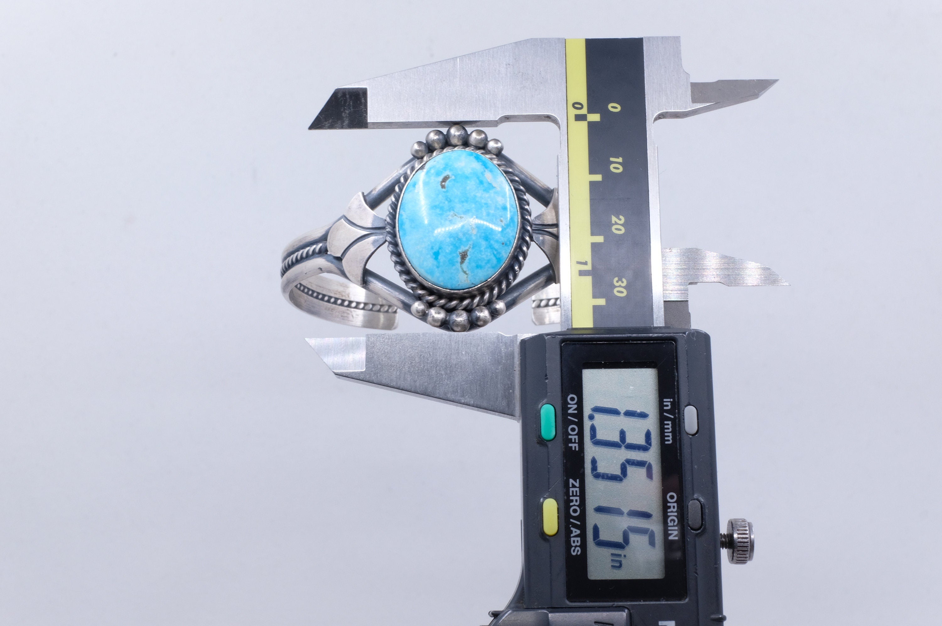 Sterling Silver Turquoise Mary Ann Spencer Navajo Cuff Bracelet