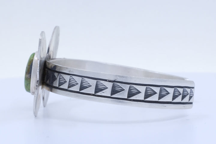 Sterling Silver Sonoran Gold Turquoise Rick Enriquez Navajo Butterfly Cuff Bracelet