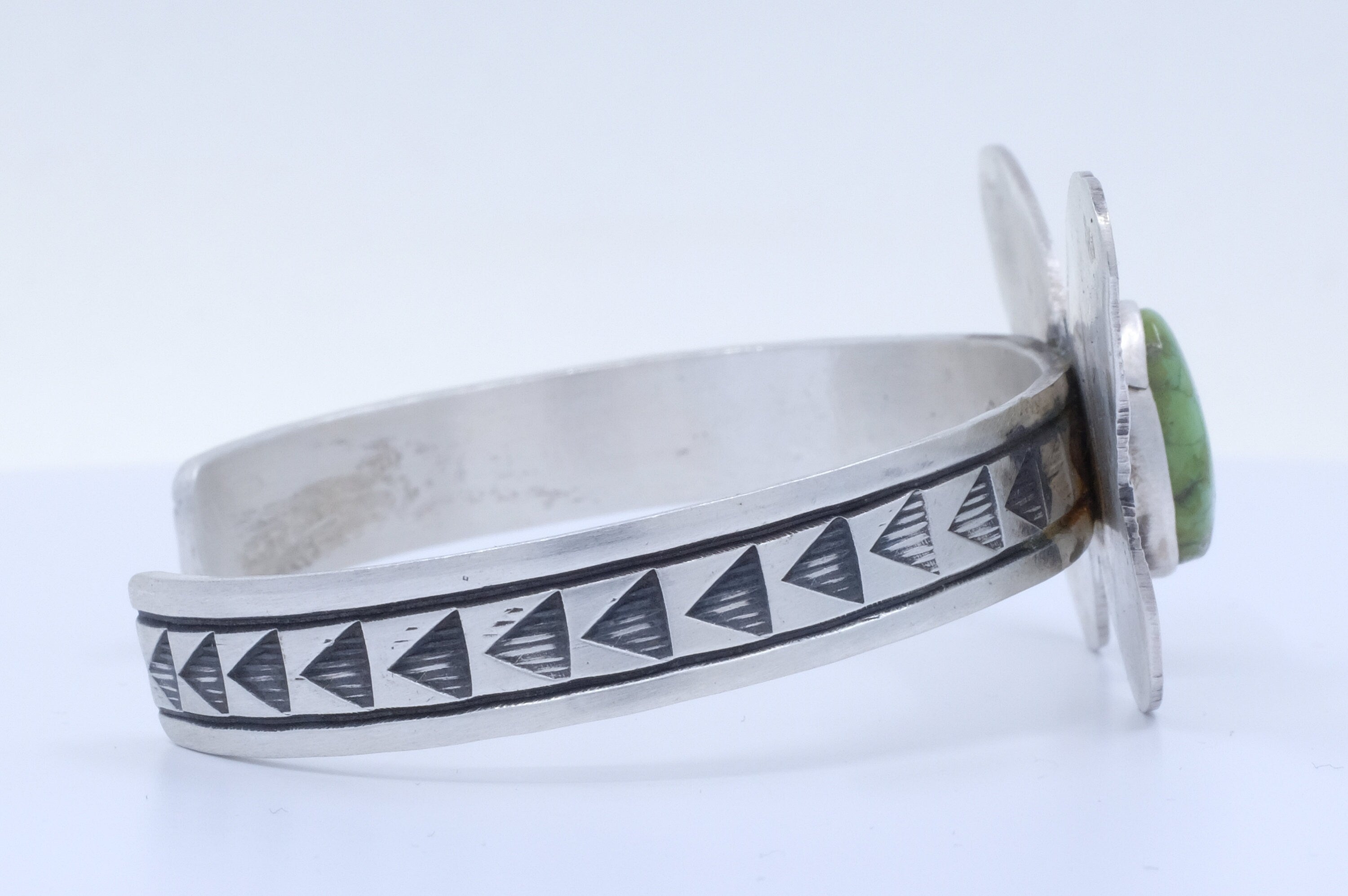 Sterling Silver Sonoran Gold Turquoise Rick Enriquez Navajo Butterfly Cuff Bracelet