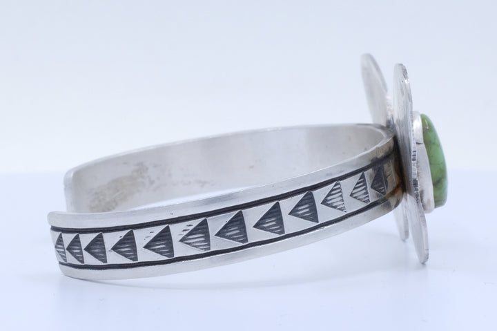 Sterling Silver Sonoran Gold Turquoise Rick Enriquez Navajo Butterfly Cuff Bracelet