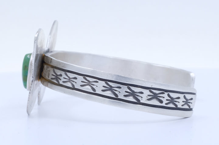 Sterling Silver Sonoran Gold Turquoise Rick Enriquez Navajo Butterfly Cuff Bracelet
