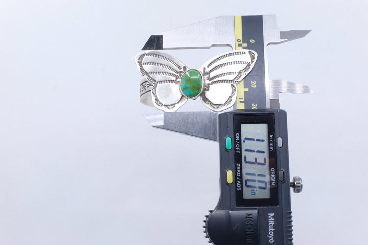 Sterling Silver Sonoran Gold Turquoise Rick Enriquez Navajo Butterfly Cuff Bracelet