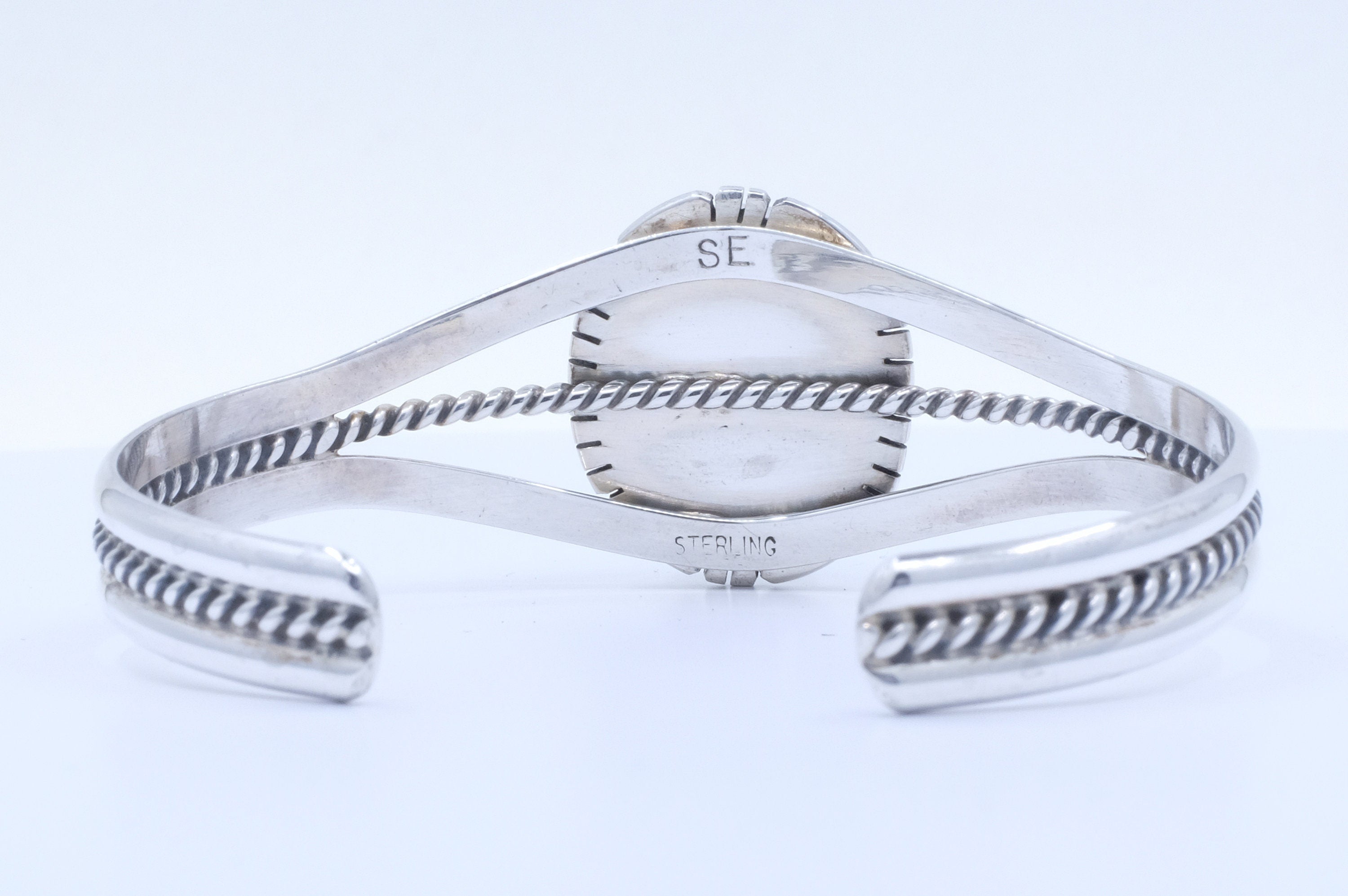 Sterling Silver Kingman Turquoise Samson Edsitty Navajo Cuff Bracelet