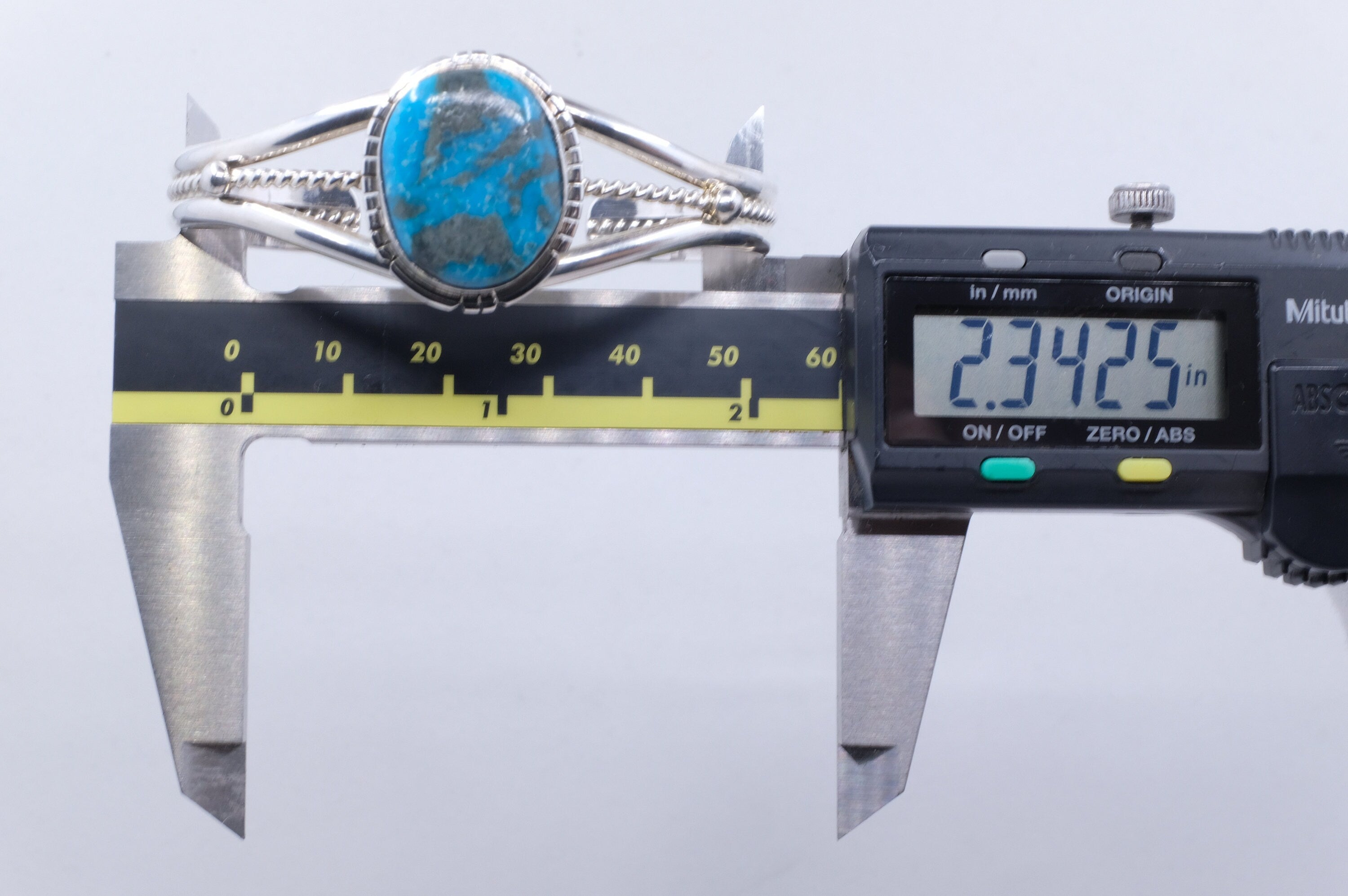 Sterling Silver Kingman Turquoise Samson Edsitty Navajo Cuff Bracelet