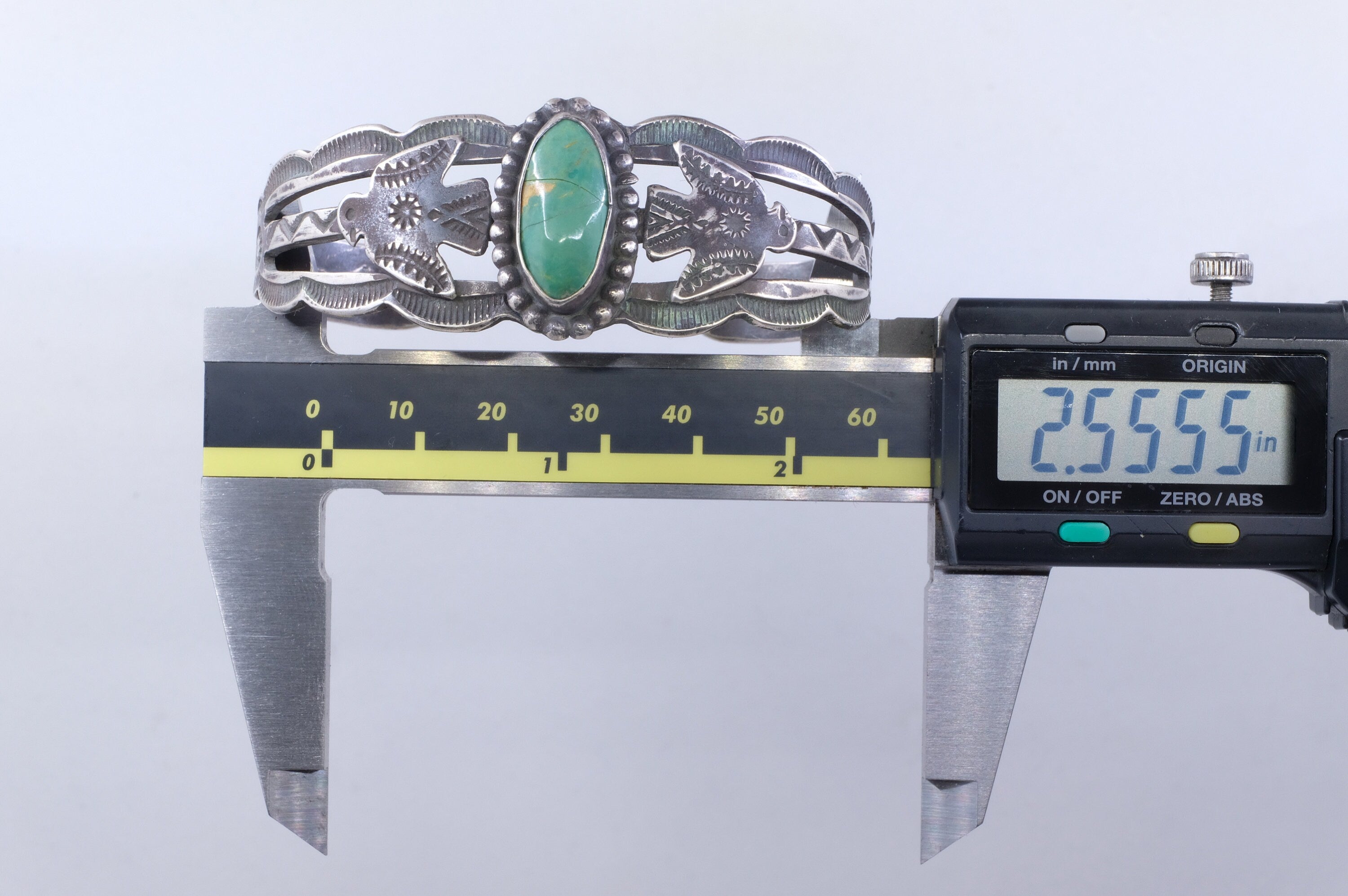 Sterling Silver Turquoise Fred Harvey Era Cuff Bracelet