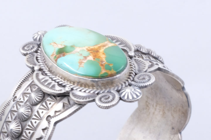 Sterling Silver Royston Turquoise M&R Calladitto Navajo Cuff Bracelet