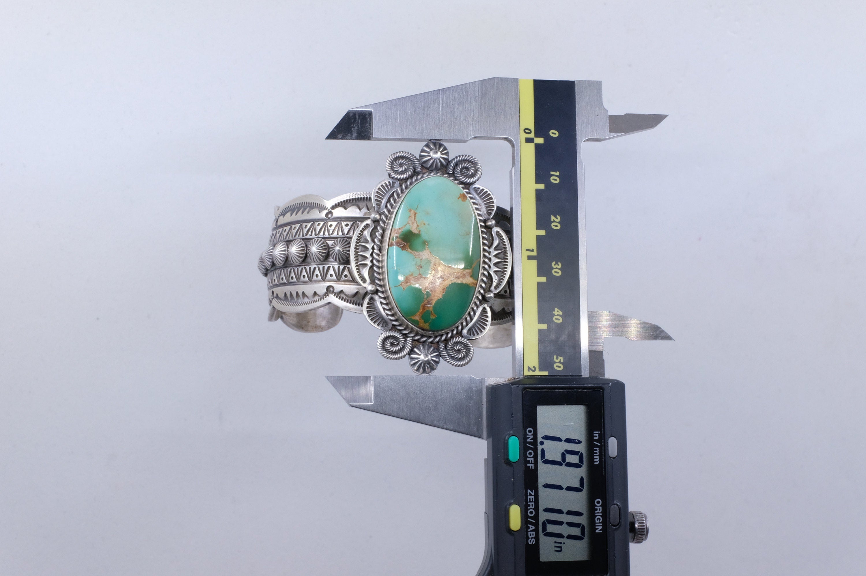 Sterling Silver Royston Turquoise M&R Calladitto Navajo Cuff Bracelet
