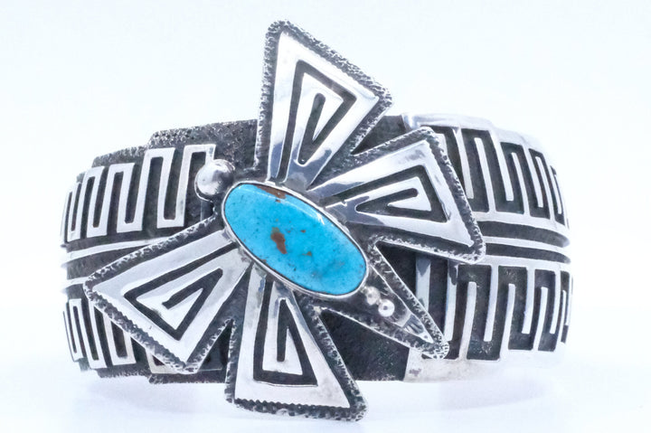 Sterling Silver Turquoise Charles Johnson Navajo Cuff Bracelet