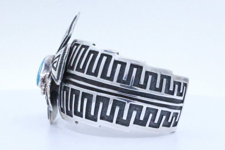 Sterling Silver Turquoise Charles Johnson Navajo Cuff Bracelet
