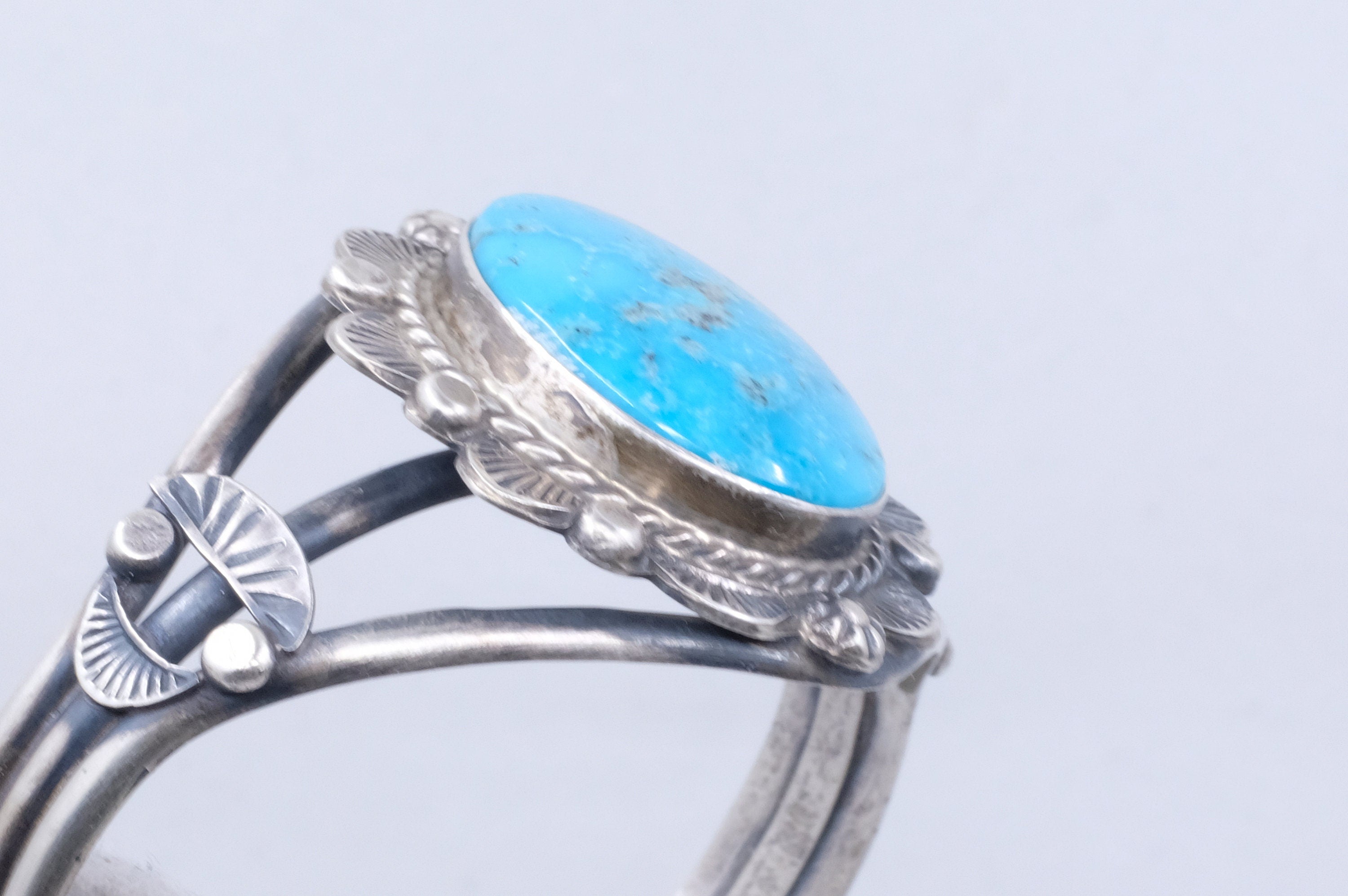 Sterling Silver Turquoise Betta Lee Navajo Cuff Bracelet