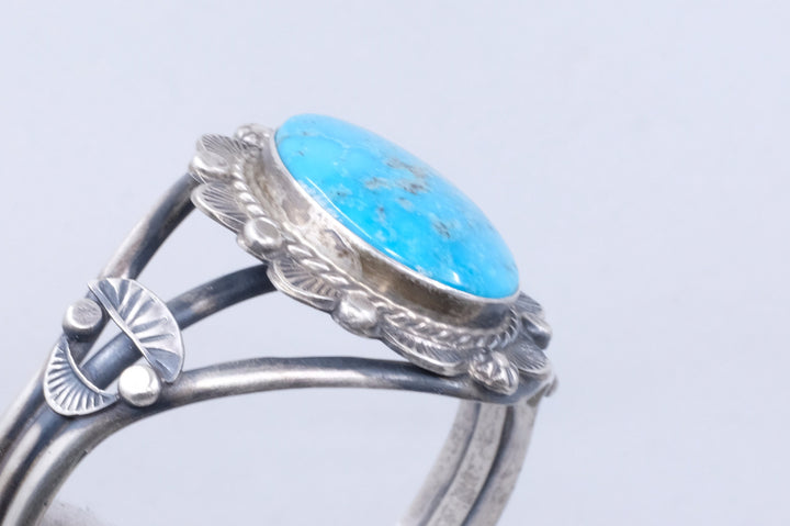 Sterling Silver Turquoise Betta Lee Navajo Cuff Bracelet