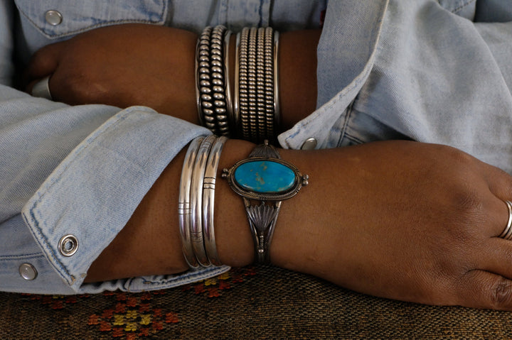 Sterling Silver Turquoise Navajo Cuff Bracelet