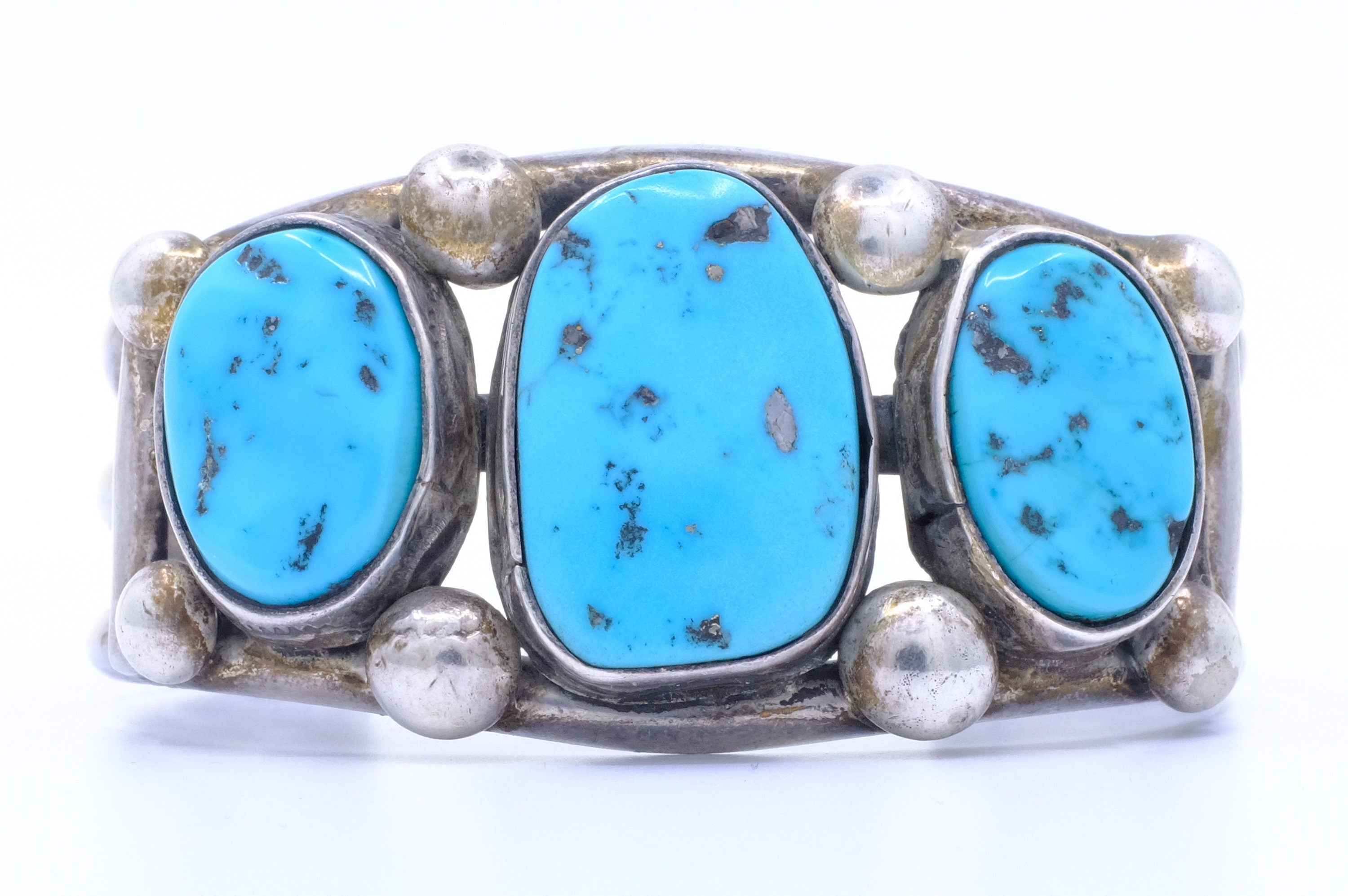 Sterling Silver Stormy Mountain Turquoise Cuff Bracelet