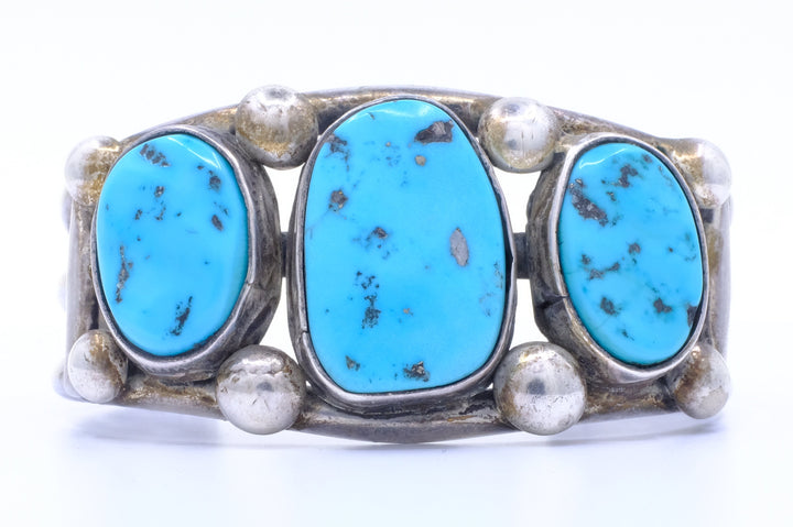 Sterling Silver Stormy Mountain Turquoise Cuff Bracelet