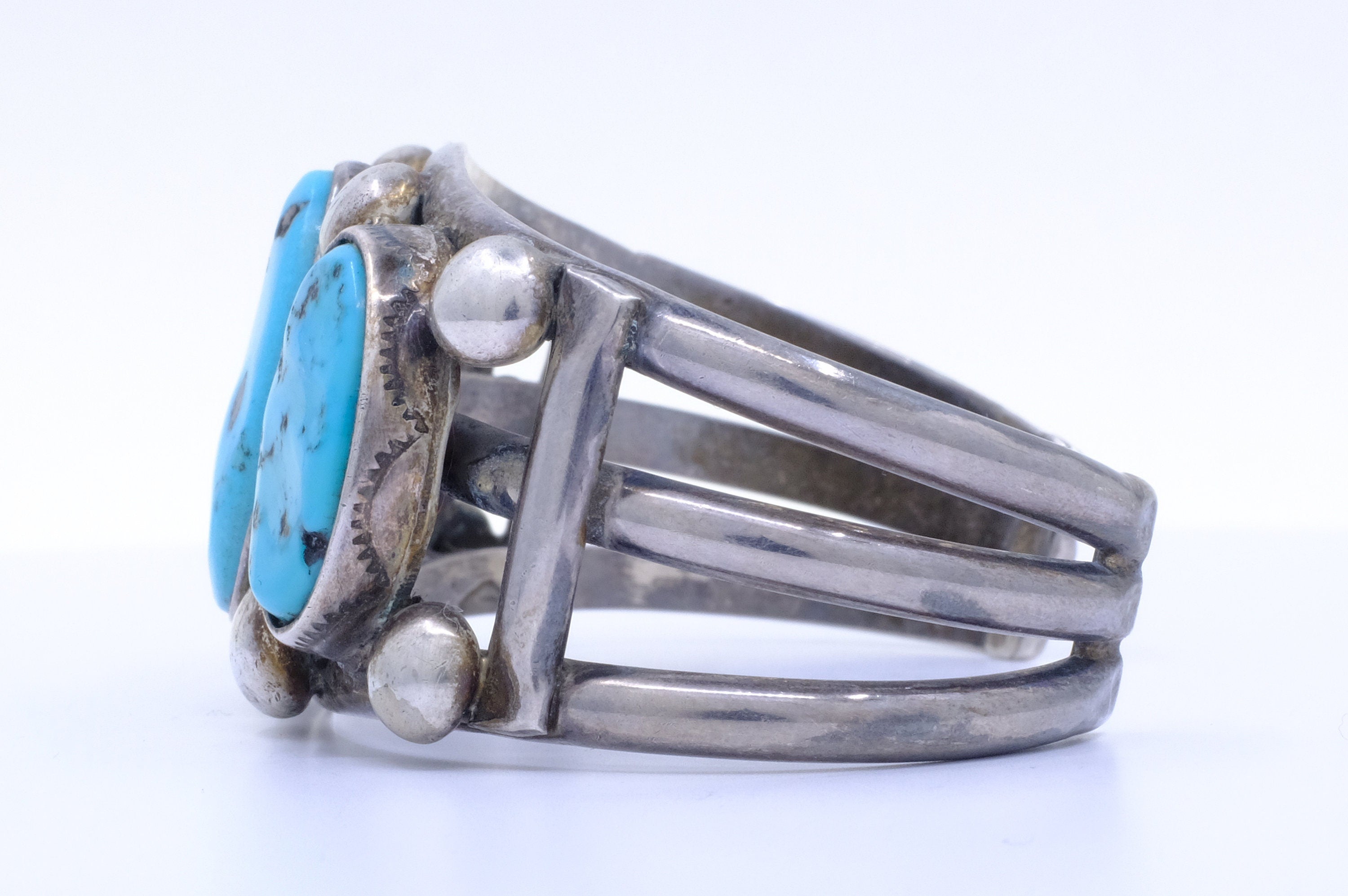 Sterling Silver Stormy Mountain Turquoise Cuff Bracelet