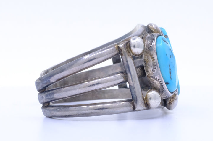 Sterling Silver Stormy Mountain Turquoise Cuff Bracelet