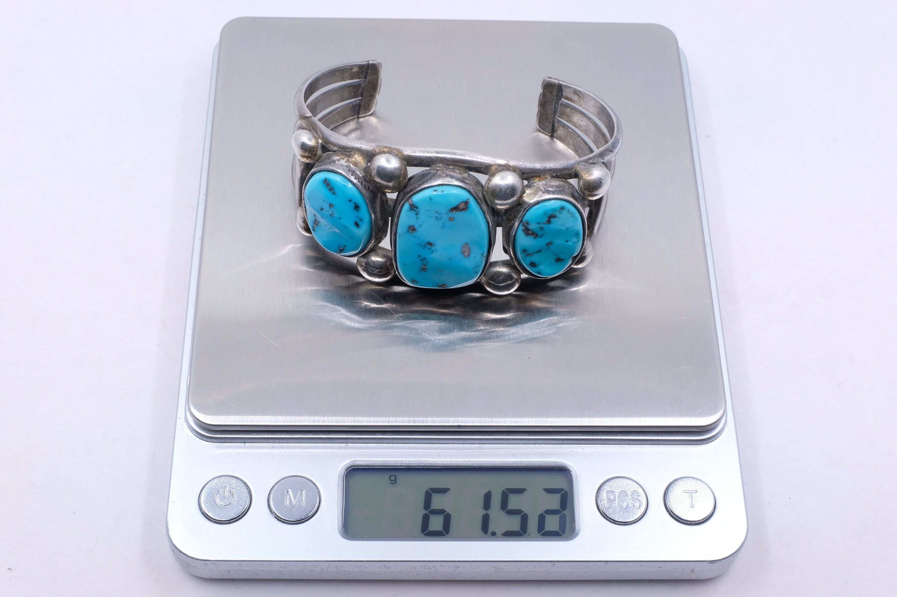 Sterling Silver Stormy Mountain Turquoise Cuff Bracelet