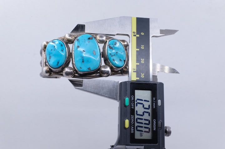Sterling Silver Stormy Mountain Turquoise Cuff Bracelet
