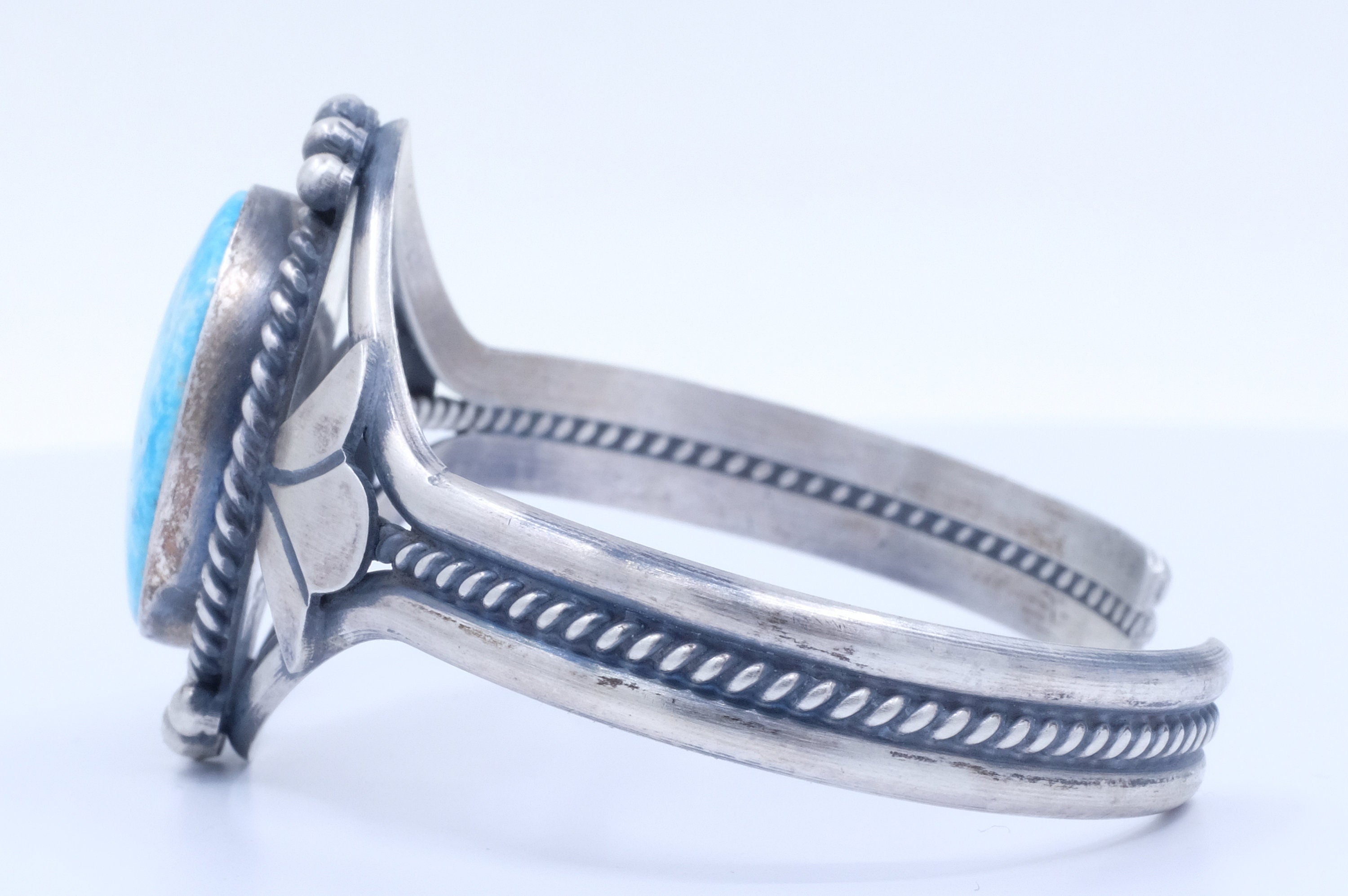Sterling Silver Turquoise Mary Ann Spencer Navajo Cuff Bracelet