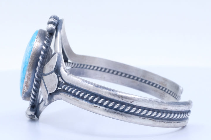 Sterling Silver Turquoise Mary Ann Spencer Navajo Cuff Bracelet