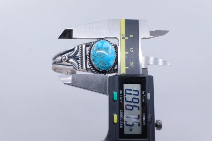 Sterling Silver Kingman Turquoise Mary Ann Spencer Navajo Cuff Bracelet
