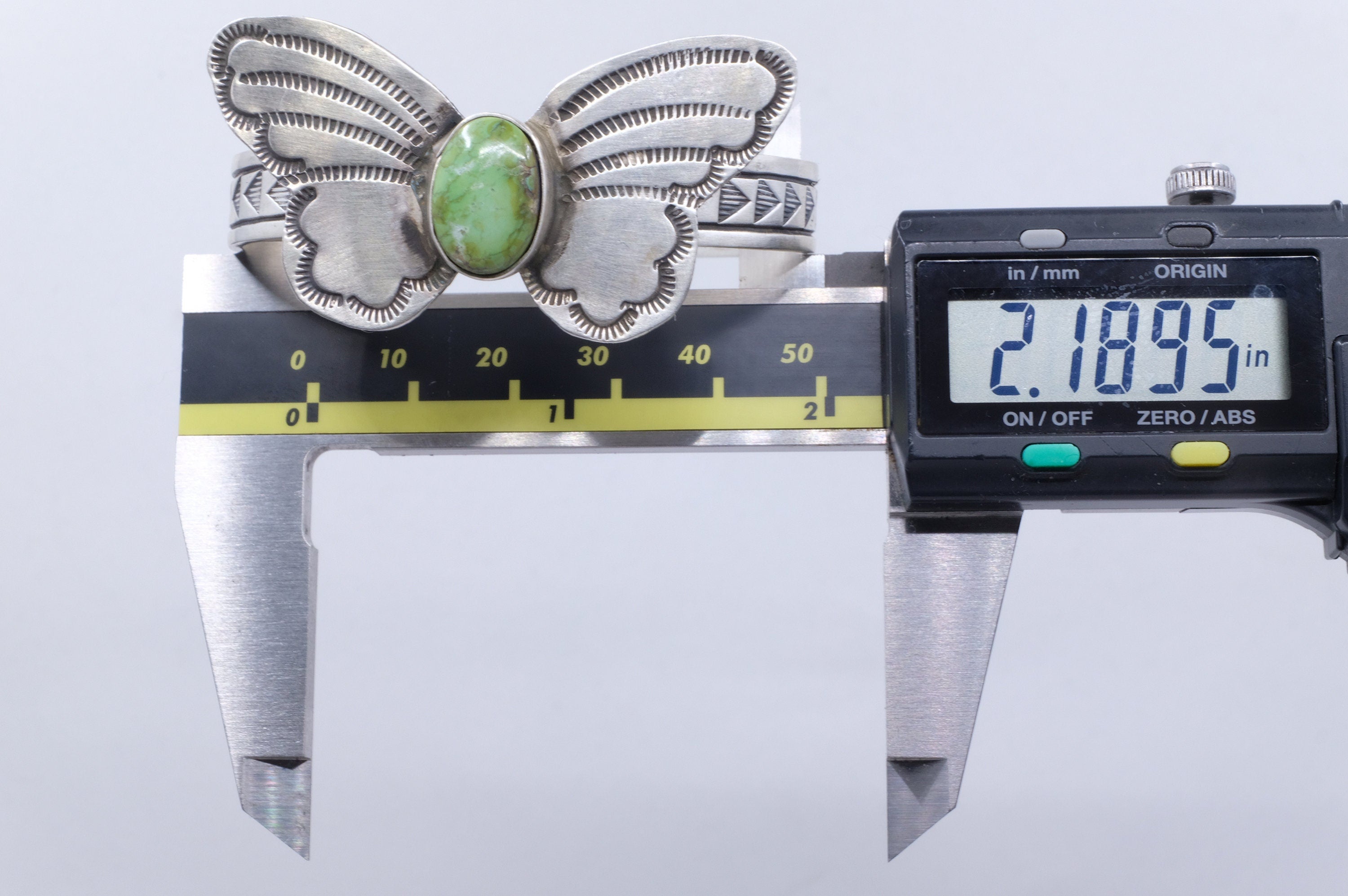Sterling Silver Sonoran Gold Turquoise Rick Enriquez Navajo Butterfly Cuff Bracelet