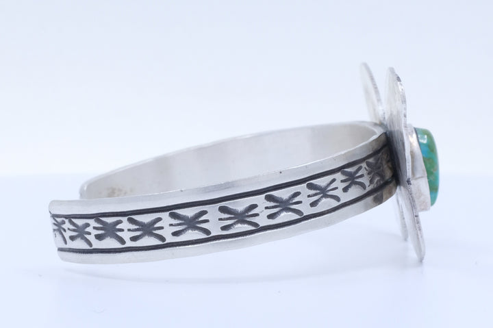 Sterling Silver Sonoran Gold Turquoise Rick Enriquez Navajo Butterfly Cuff Bracelet