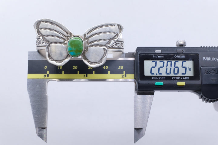 Sterling Silver Sonoran Gold Turquoise Rick Enriquez Navajo Butterfly Cuff Bracelet