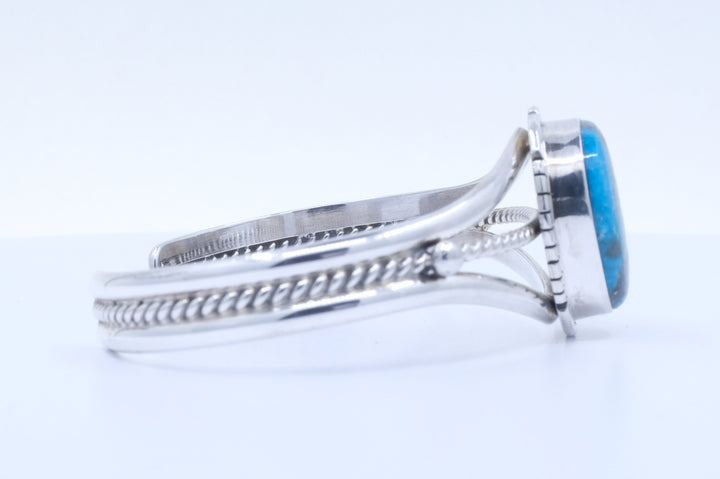 Sterling Silver Kingman Turquoise Samson Edsitty Navajo Cuff Bracelet
