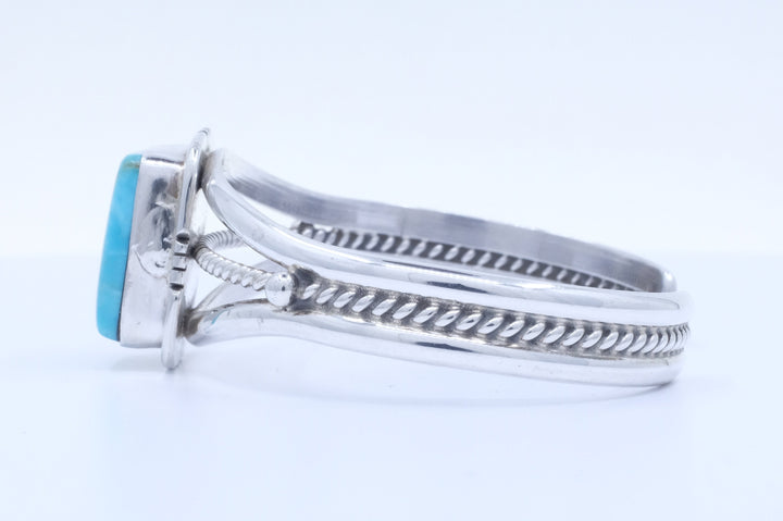 Sterling Silver Kingman Turquoise Samson Edsitty Navajo Cuff Bracelet