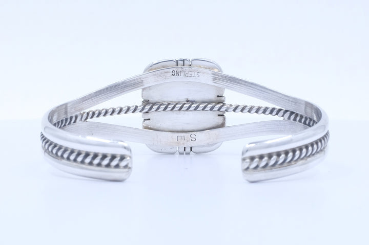 Sterling Silver Kingman Turquoise Samson Edsitty Navajo Cuff Bracelet