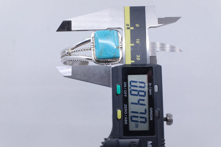 Sterling Silver Kingman Turquoise Samson Edsitty Navajo Cuff Bracelet