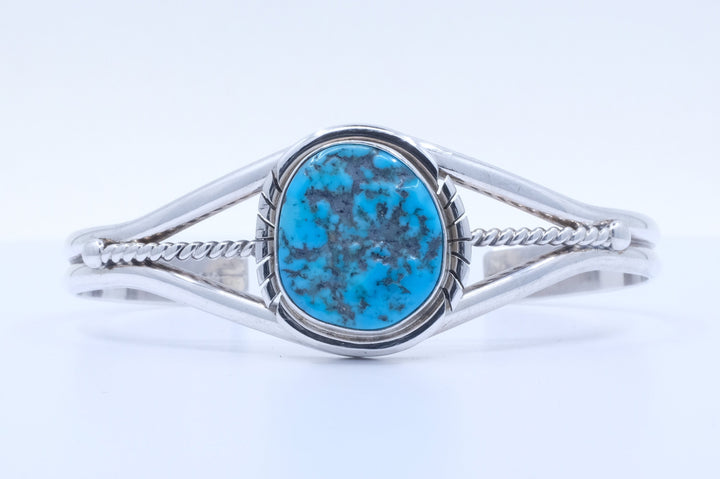 Sterling Silver Turquoise Mary Ann Spencer Navajo Cuff Bracelet