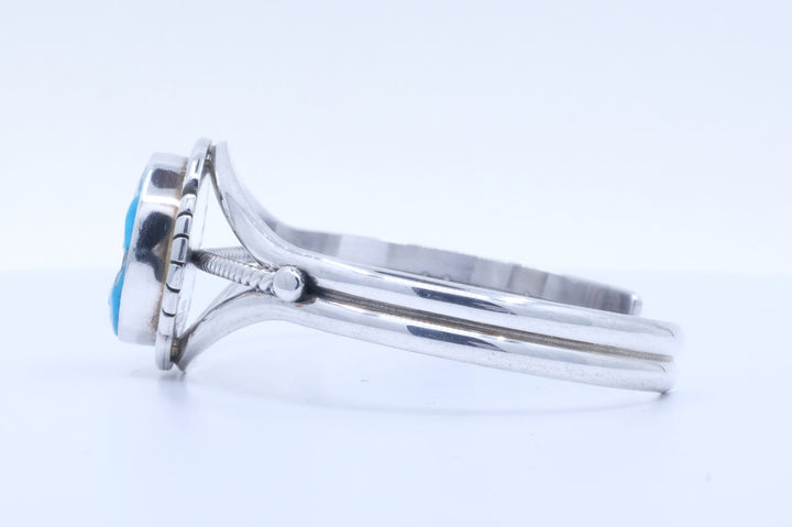 Sterling Silver Turquoise Mary Ann Spencer Navajo Cuff Bracelet