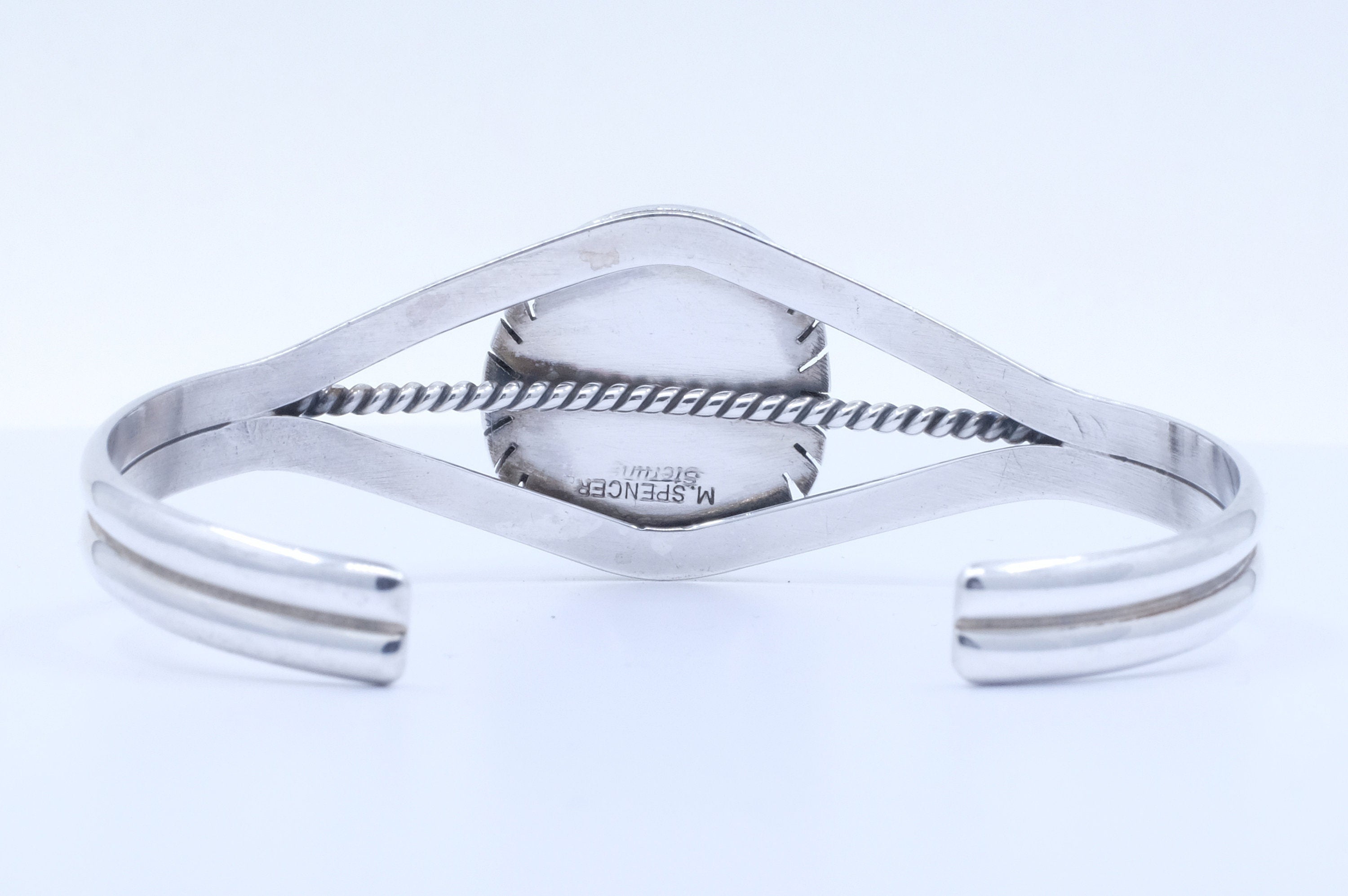 Sterling Silver Turquoise Mary Ann Spencer Navajo Cuff Bracelet
