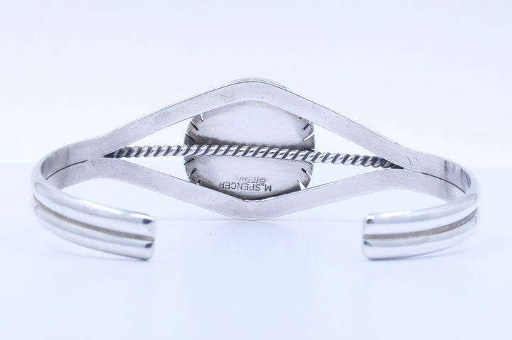 Sterling Silver Turquoise Mary Ann Spencer Navajo Cuff Bracelet