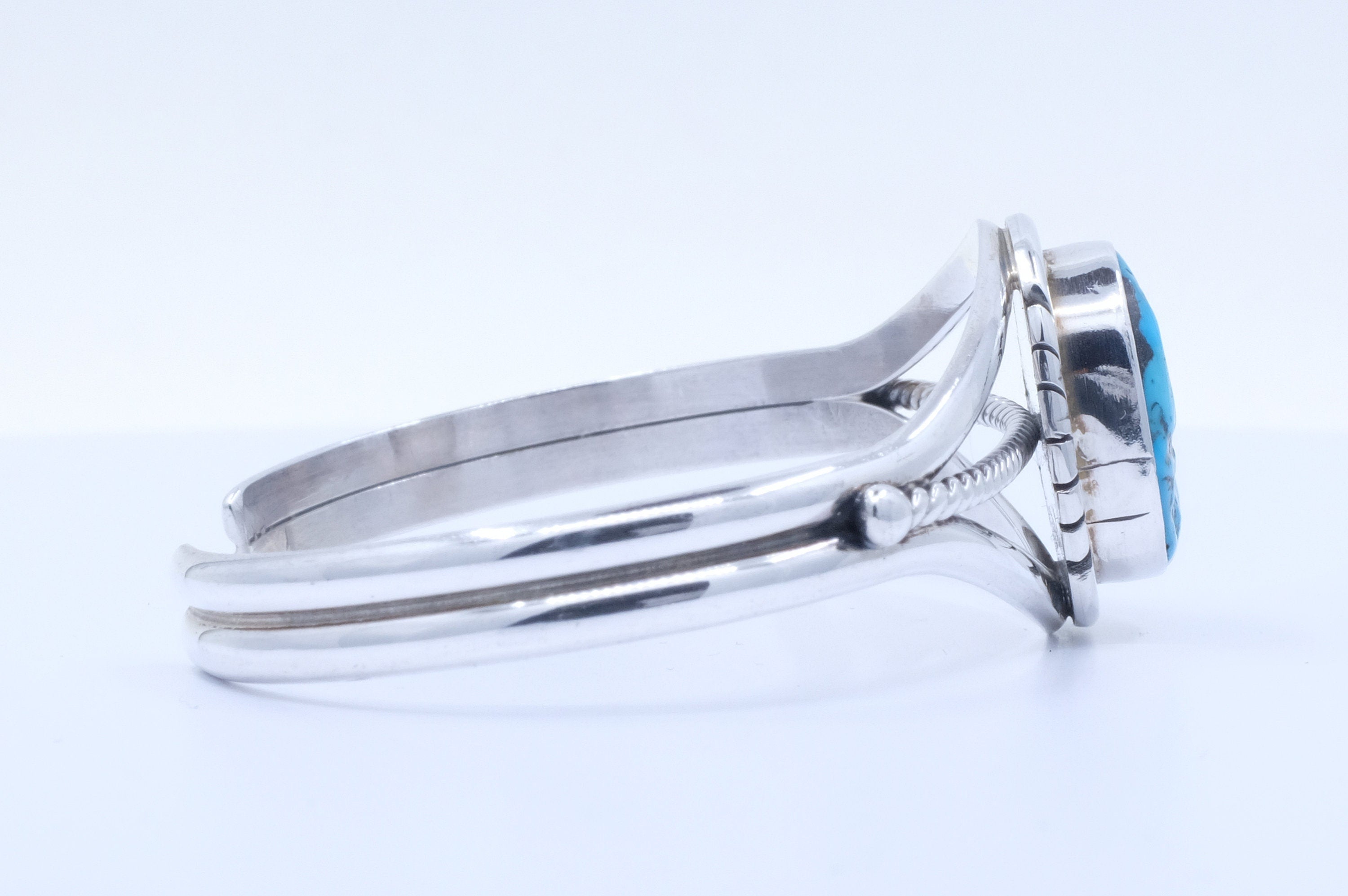 Sterling Silver Turquoise Mary Ann Spencer Navajo Cuff Bracelet