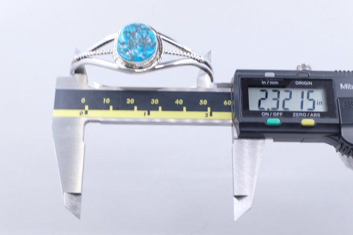 Sterling Silver Turquoise Mary Ann Spencer Navajo Cuff Bracelet