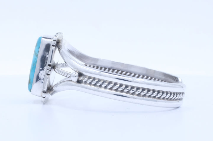 Sterling Silver Kingman Turquoise Samson Edsitty Navajo Cuff Bracelet