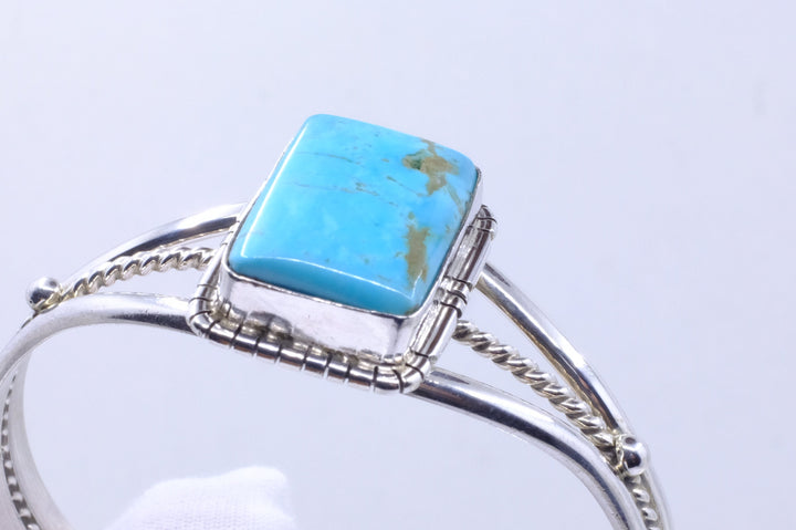Sterling Silver Kingman Turquoise Samson Edsitty Navajo Cuff Bracelet