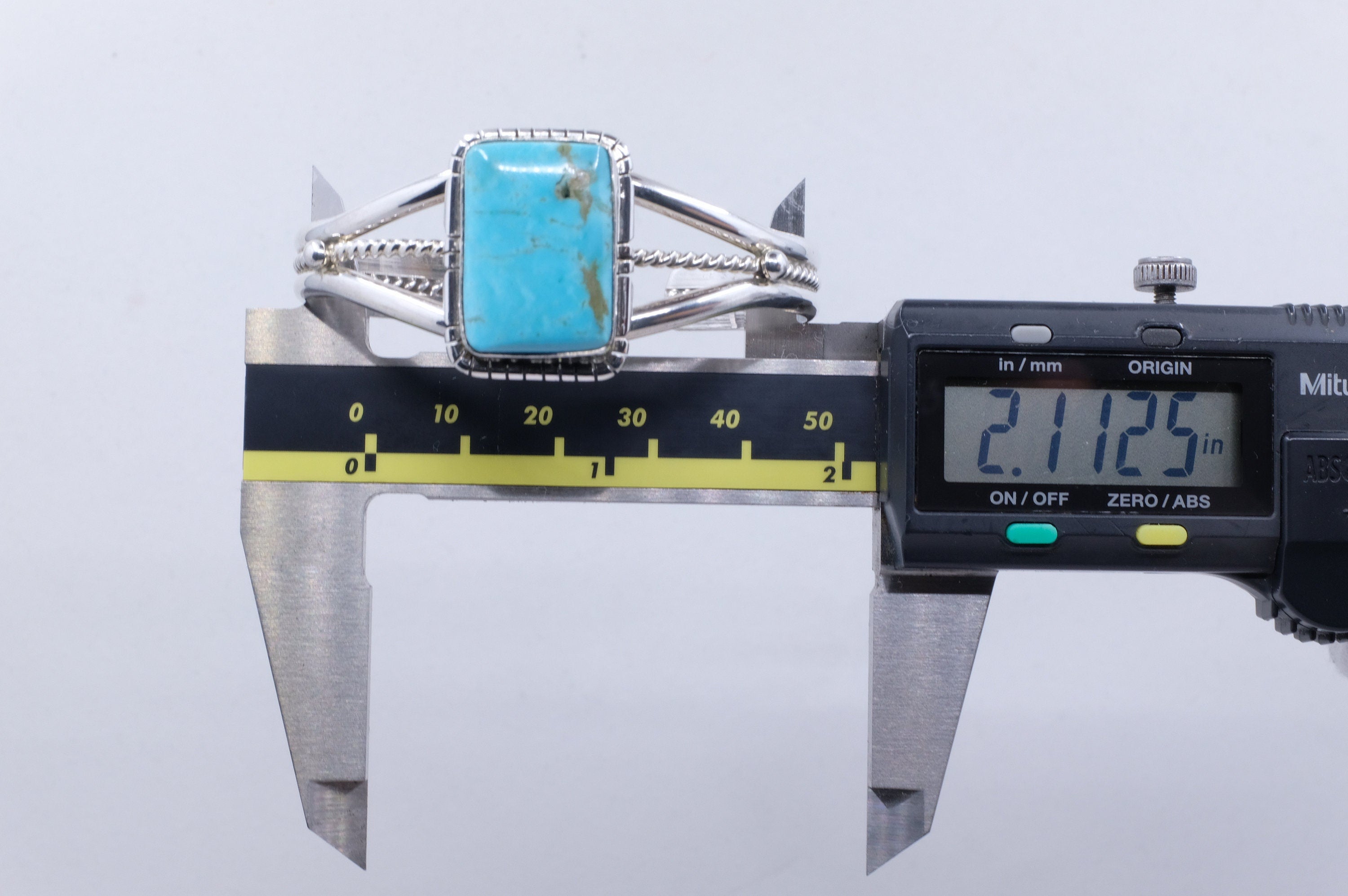 Sterling Silver Kingman Turquoise Samson Edsitty Navajo Cuff Bracelet