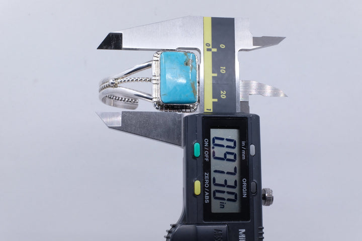 Sterling Silver Kingman Turquoise Samson Edsitty Navajo Cuff Bracelet