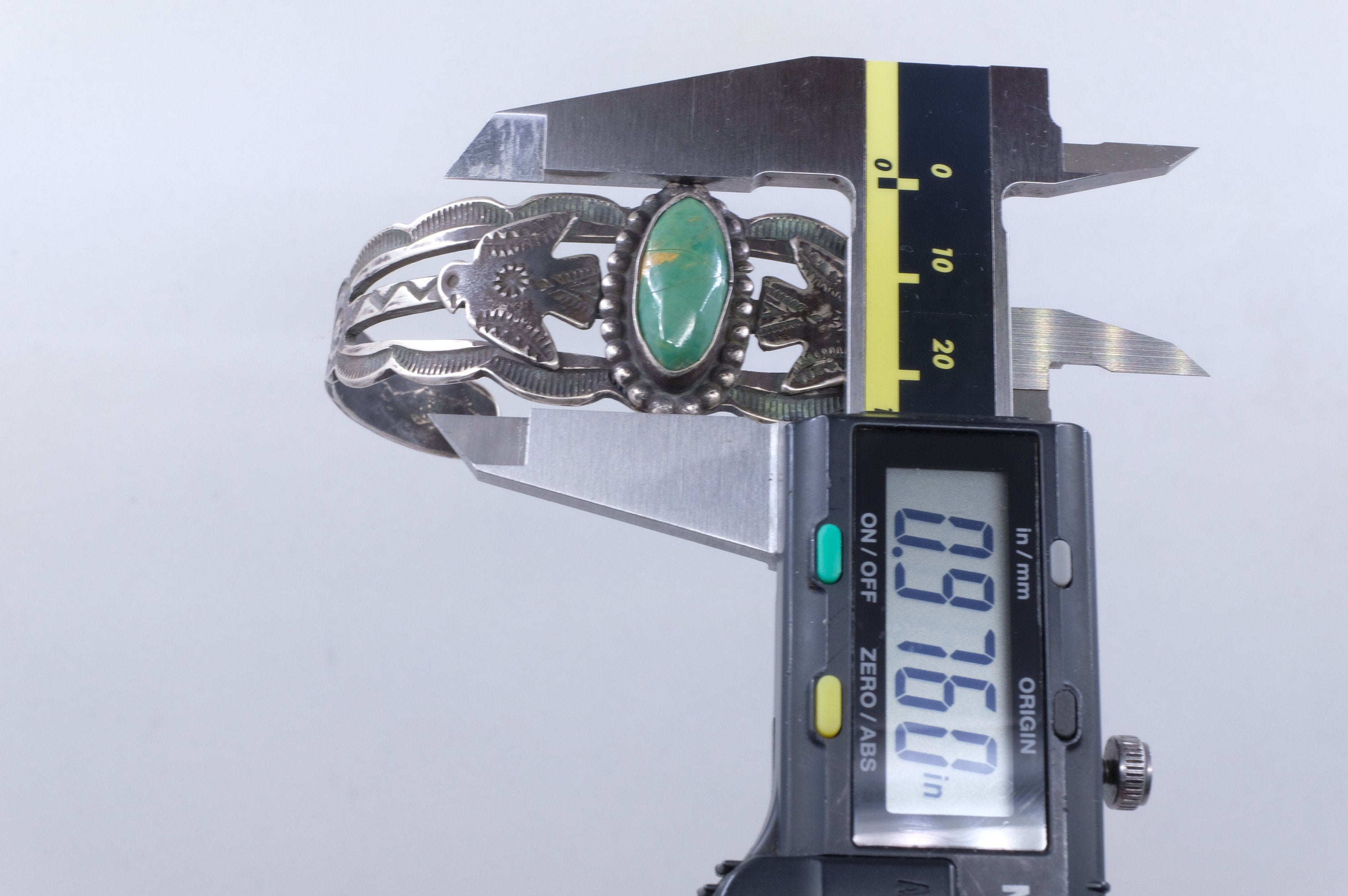 Sterling Silver Turquoise Fred Harvey Era Cuff Bracelet