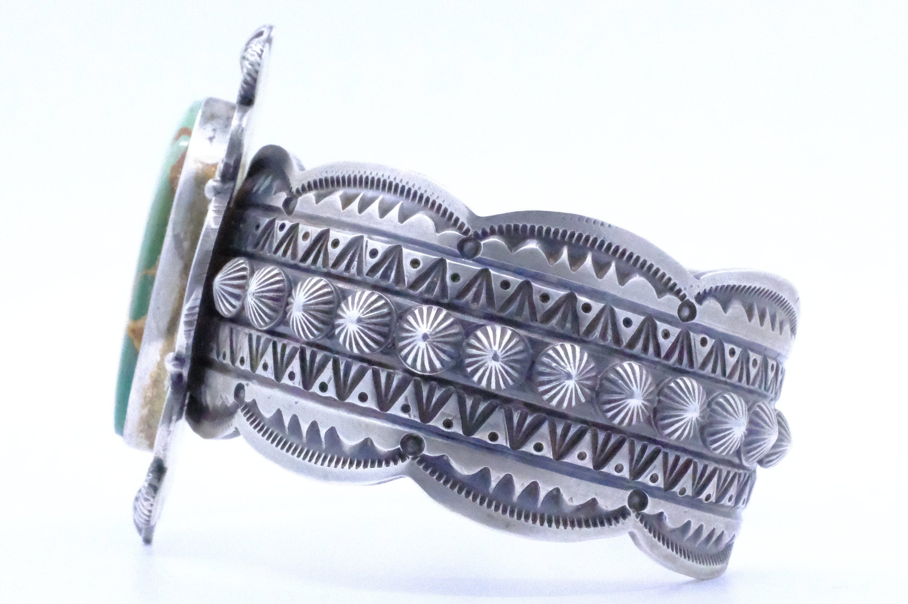 Sterling Silver Royston Turquoise M&R Calladitto Navajo Cuff Bracelet
