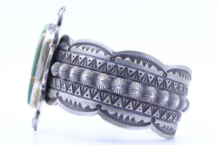 Sterling Silver Royston Turquoise M&R Calladitto Navajo Cuff Bracelet